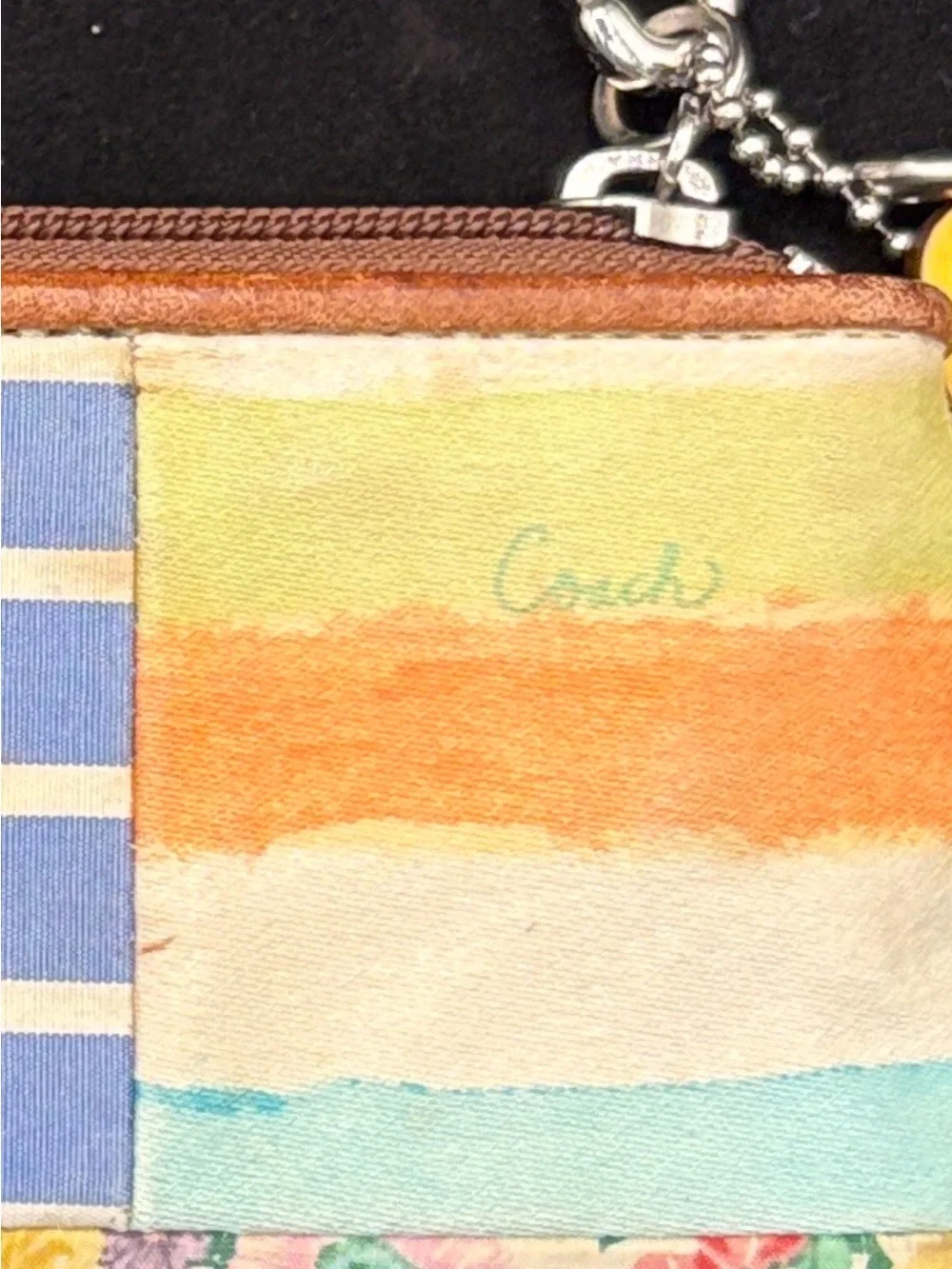Vintage Coach Y2K Multicolor Patchwork Wristlet VGUC